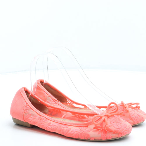 George Womens Pink Floral Polyester Ballet Flat UK 5 38