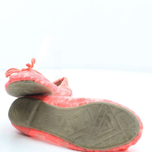 George Womens Pink Floral Polyester Ballet Flat UK 5 38