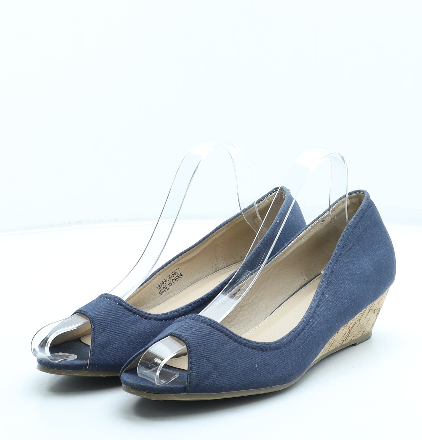 Profile Womens Blue Polyester Court Heel UK 7
