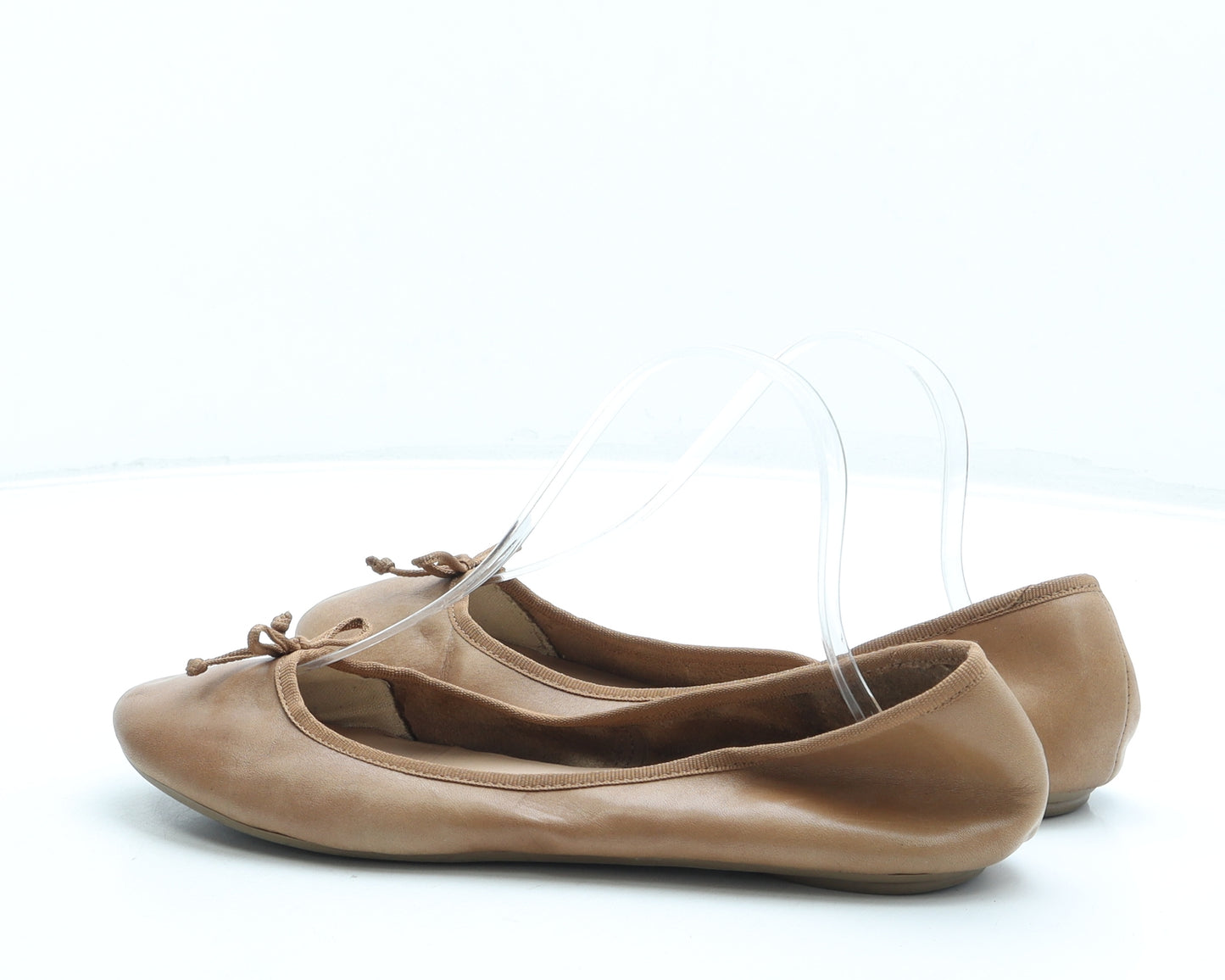 New Look Womens Brown Polyurethane Ballet Flat UK 7 40 - Wide Fit