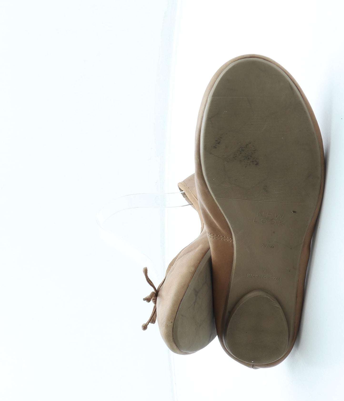 New Look Womens Brown Polyurethane Ballet Flat UK 7 40 - Wide Fit