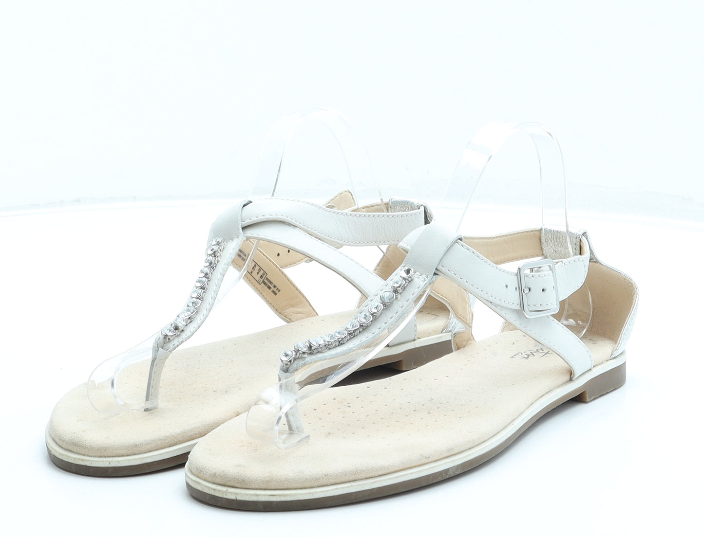Clarks Womens Ivory Leather Slingback Sandal UK 7