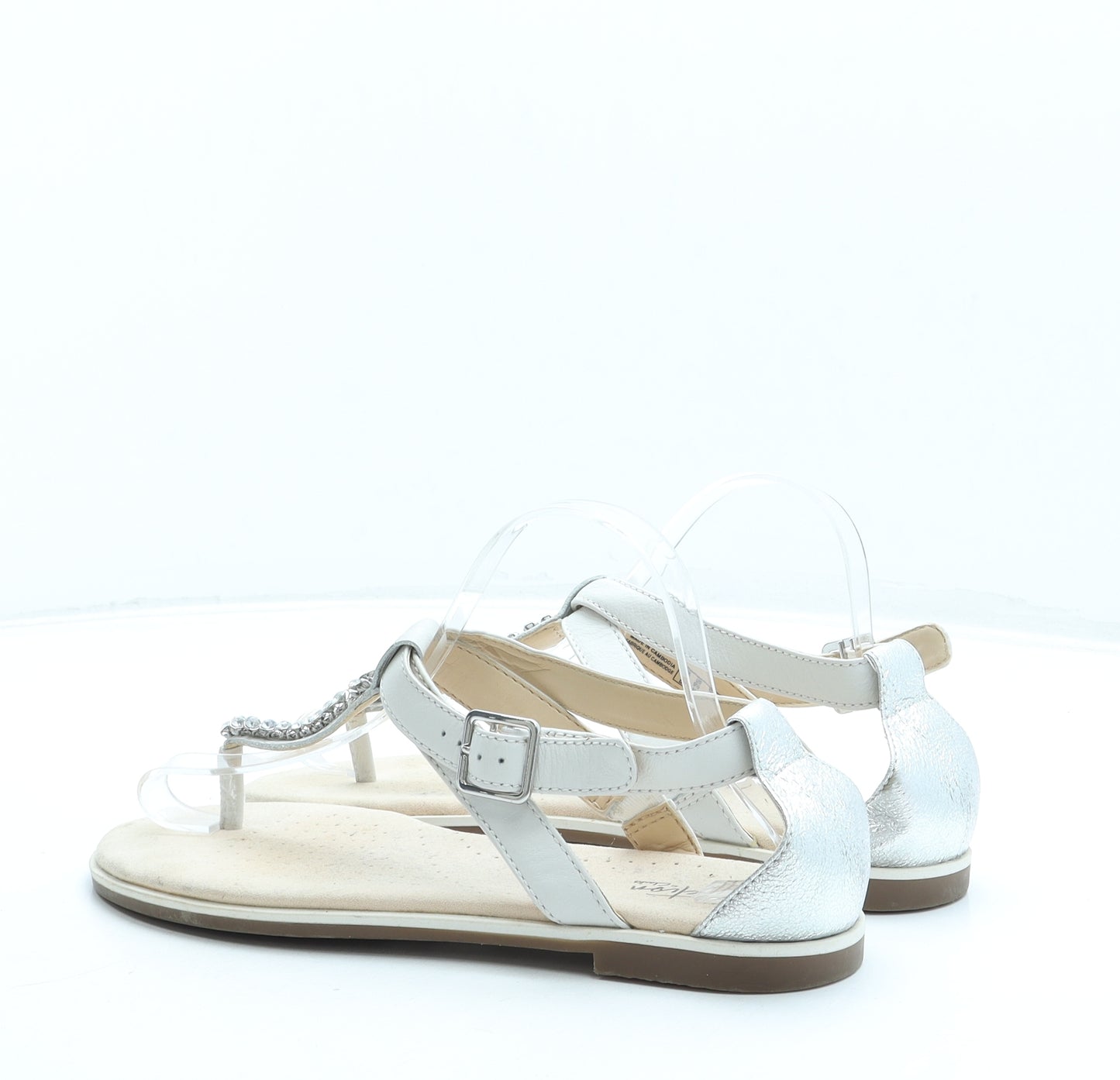 Clarks Womens Ivory Leather Slingback Sandal UK 7