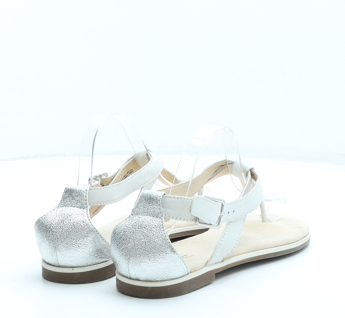 Clarks Womens Ivory Leather Slingback Sandal UK 7