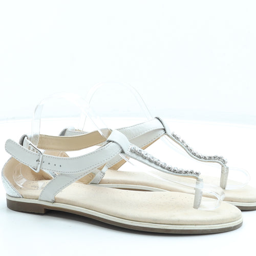 Clarks Womens Ivory Leather Slingback Sandal UK 7