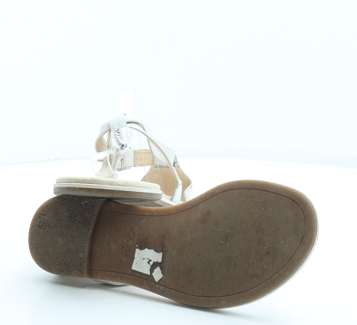 Clarks Womens Ivory Leather Slingback Sandal UK 7