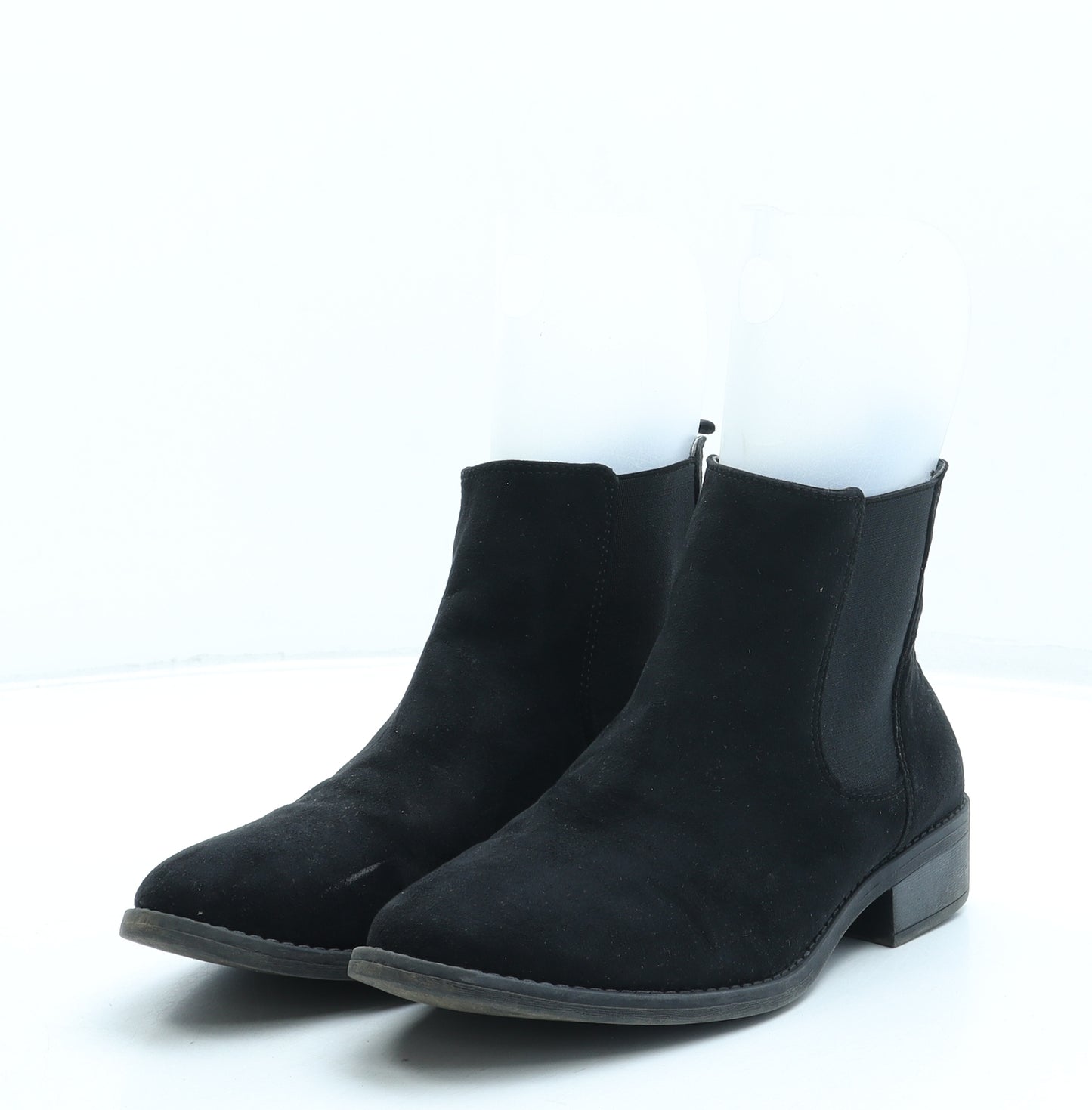 M&Co Womens Black Faux Suede Chelsea Boot UK 5