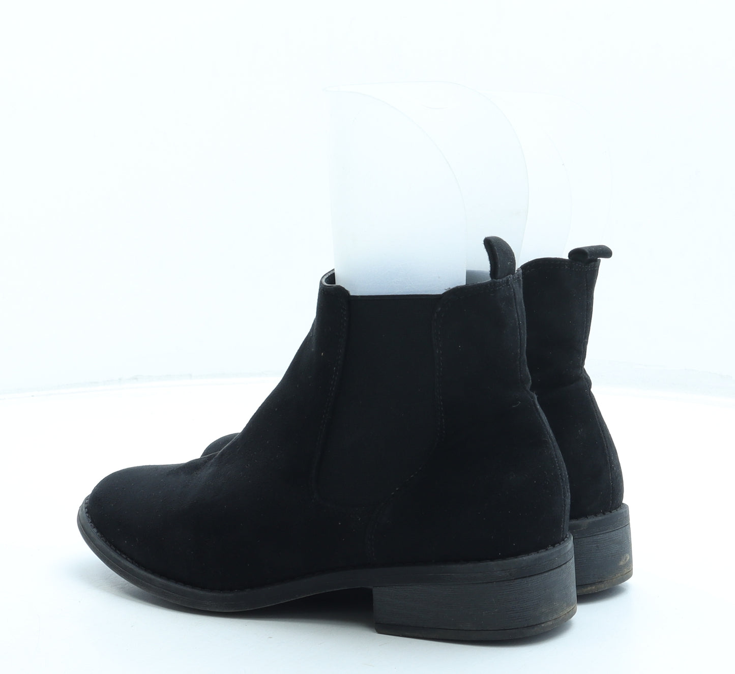 M&Co Womens Black Faux Suede Chelsea Boot UK 5