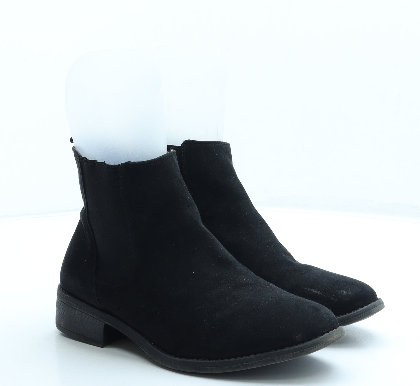 M&Co Womens Black Faux Suede Chelsea Boot UK 5