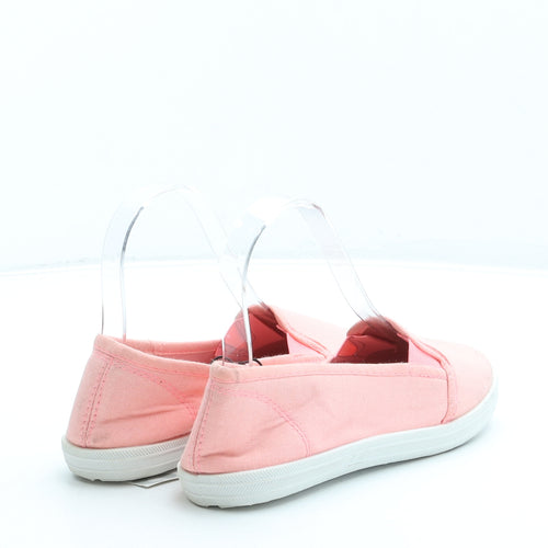 Pep&Co Girls Pink Fabric Slip On Flat UK 1