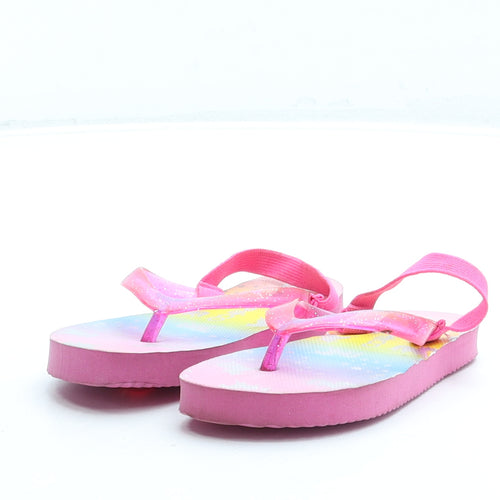 Pep&Co Girls Multicoloured Geometric Rubber Slingback Sandal UK 5 22 - Unicorn