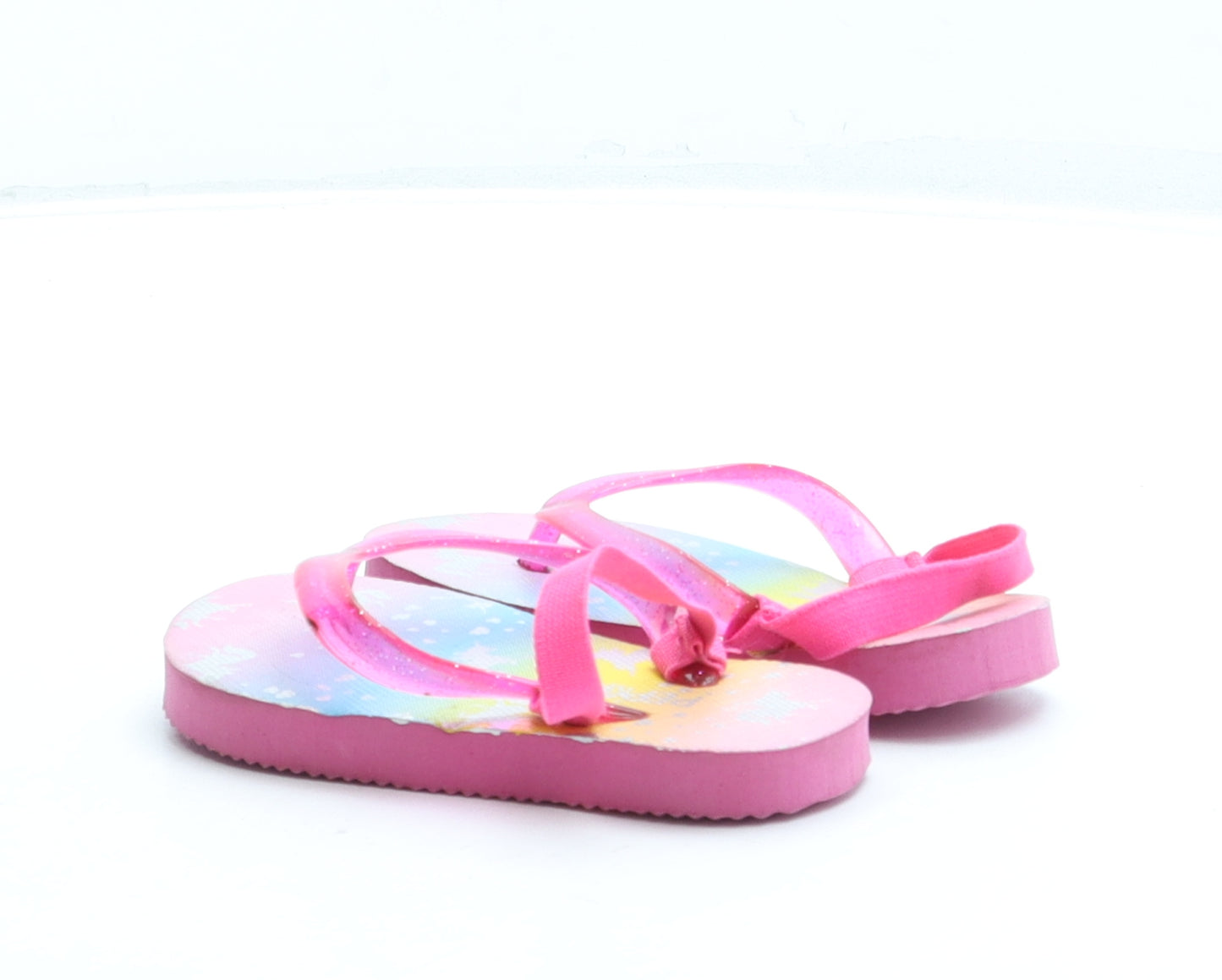Pep&Co Girls Multicoloured Geometric Rubber Slingback Sandal UK 5 22 - Unicorn