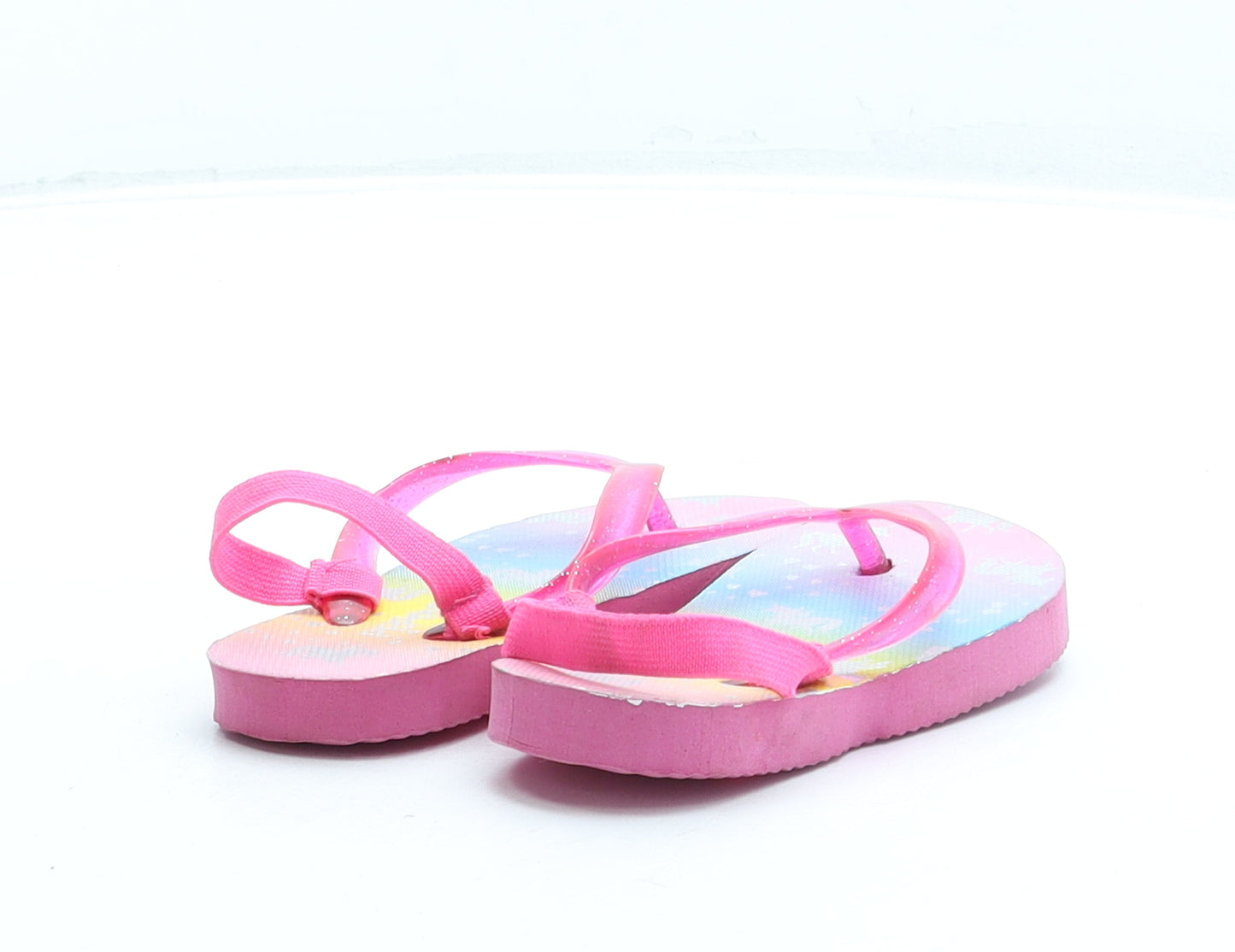 Pep&Co Girls Multicoloured Geometric Rubber Slingback Sandal UK 5 22 - Unicorn