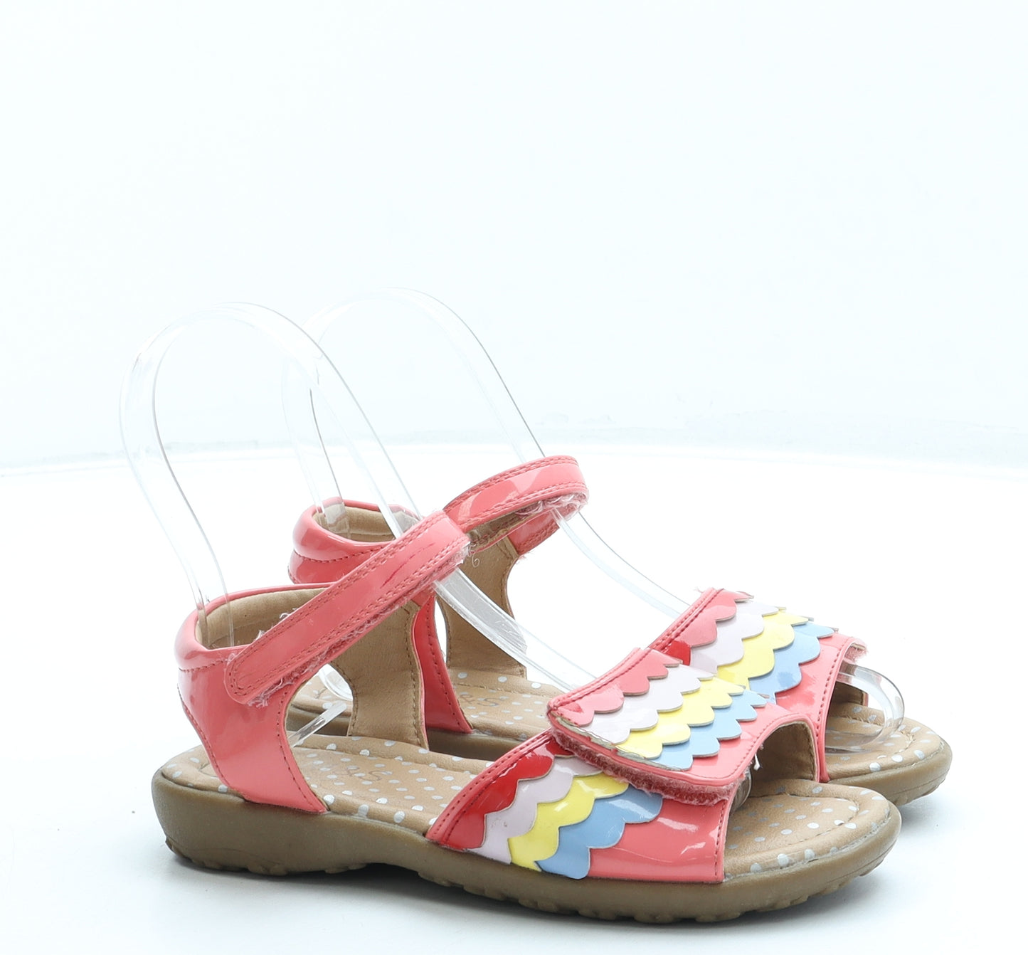 Marks and Spencer Girls Multicoloured Striped Leather Strappy Sandal UK 12.5 30
