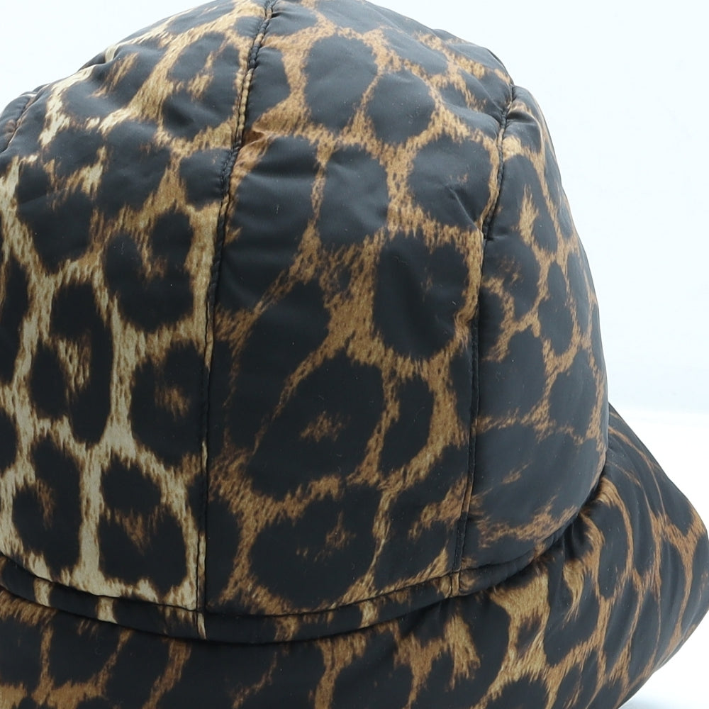 Topshop Womens Brown Animal Print Polyester Trapper Hat One Size