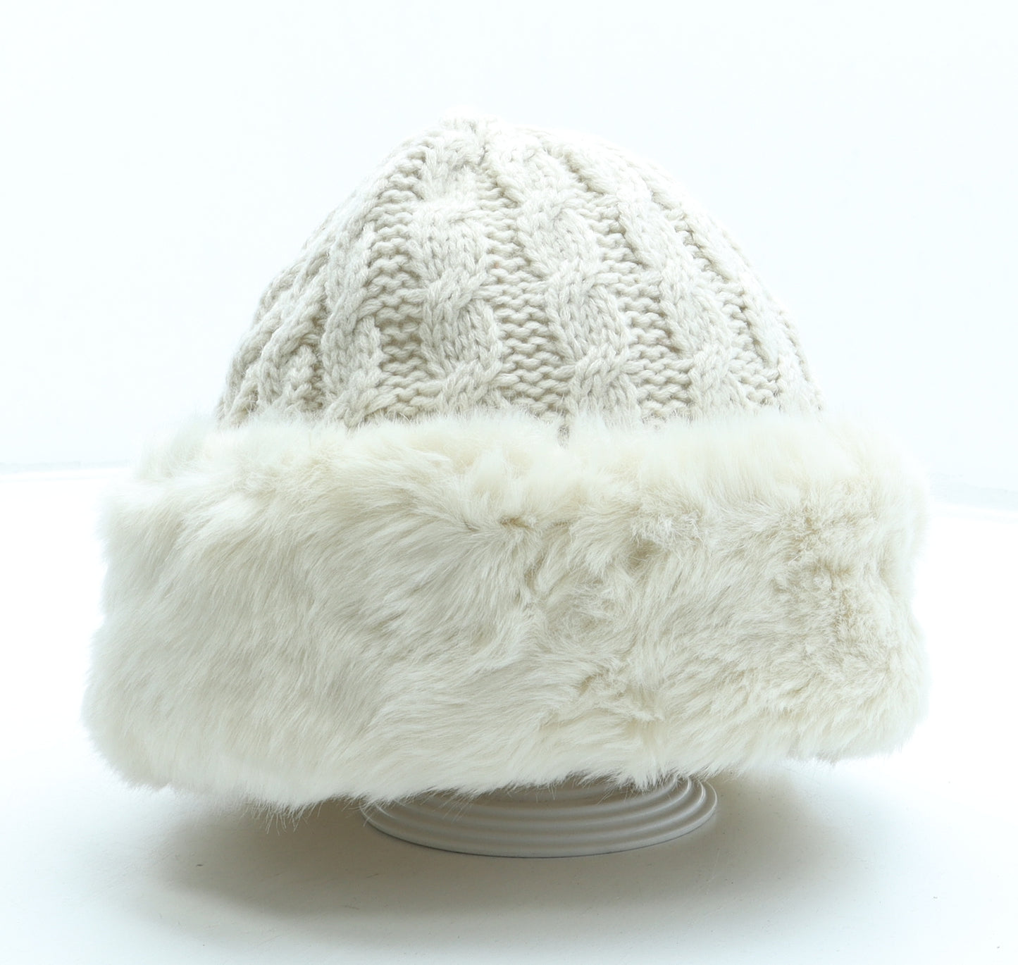 Marks and Spencer Womens Beige Acrylic Beanie One Size