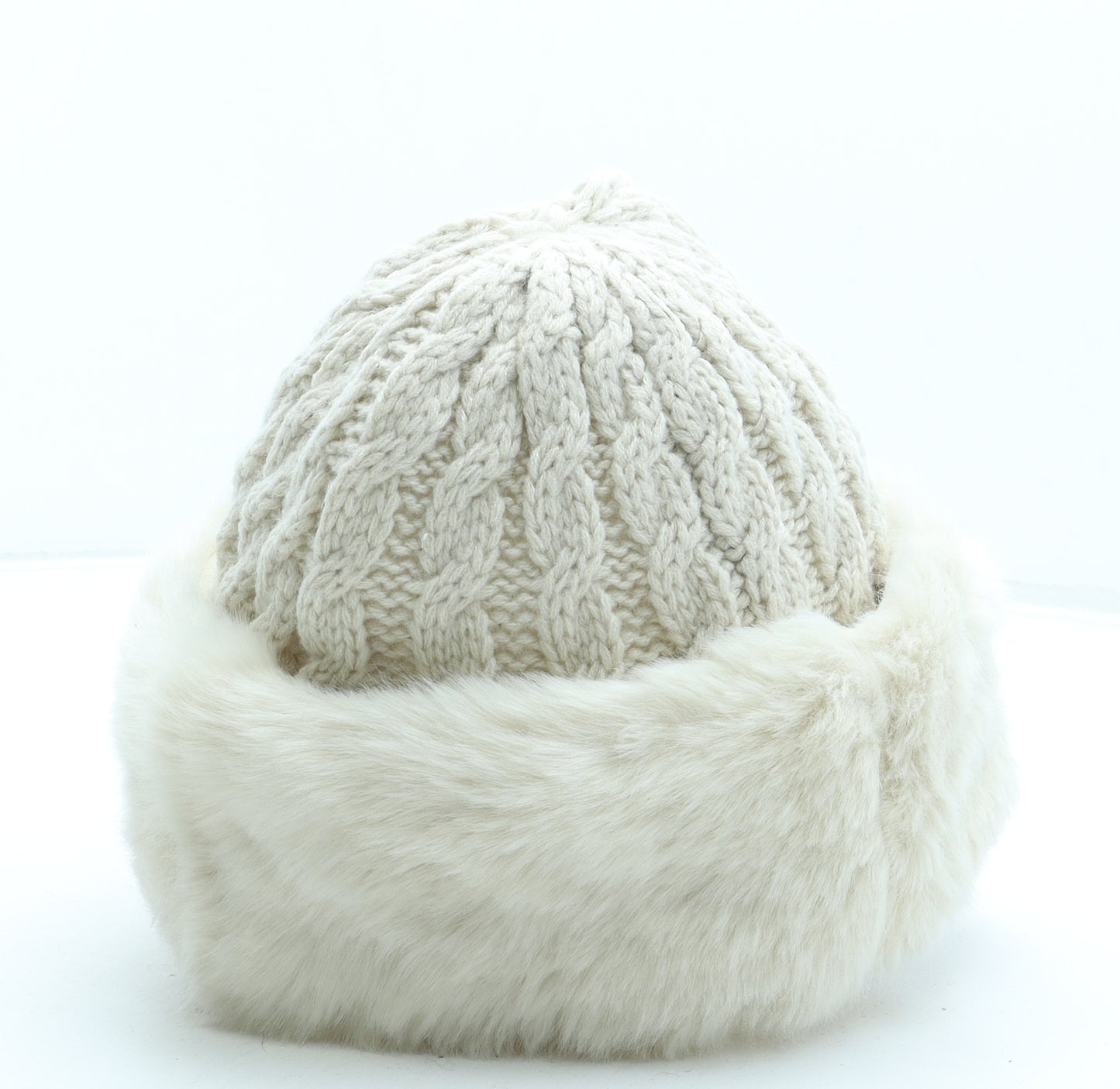 Marks and Spencer Womens Beige Acrylic Beanie One Size