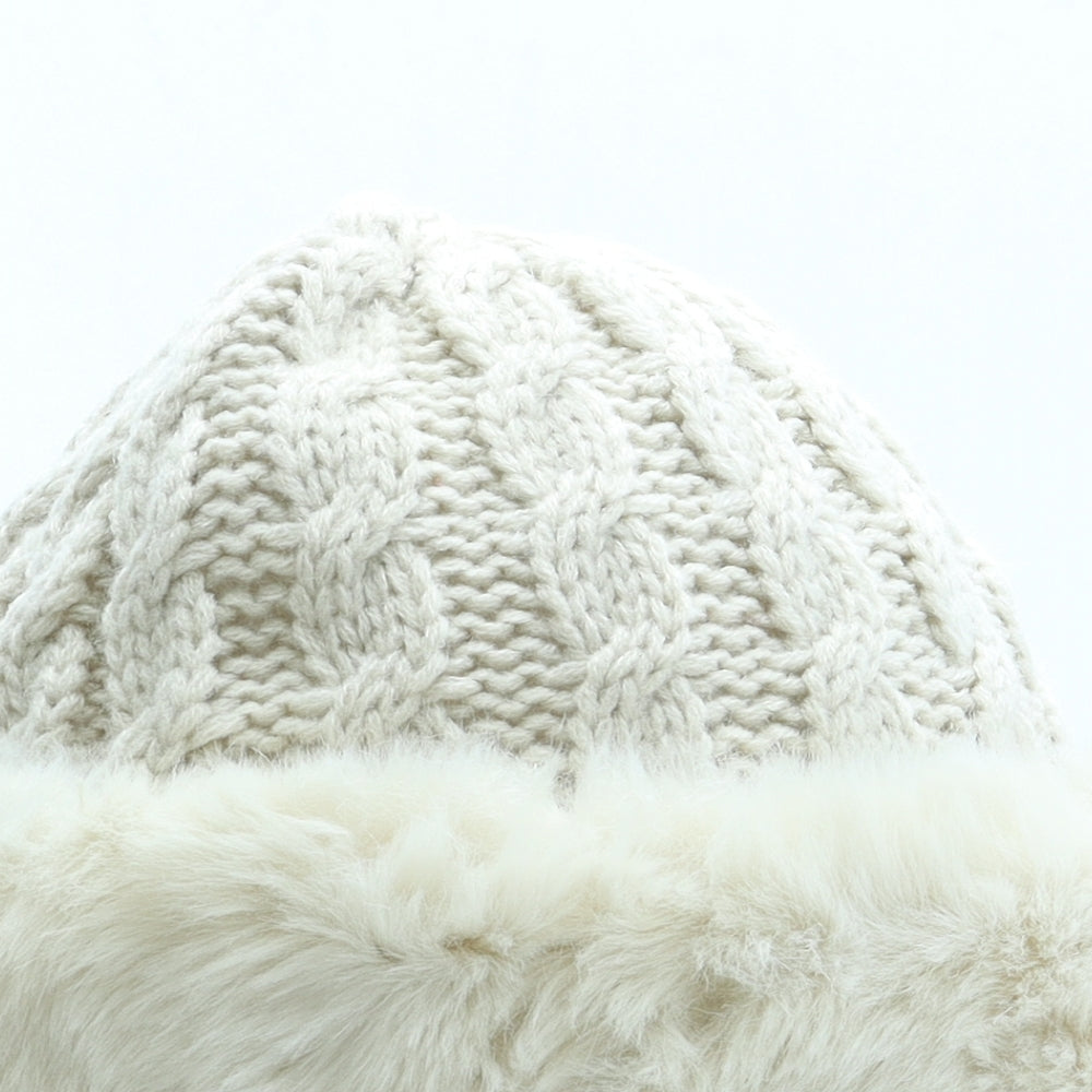Marks and Spencer Womens Beige Acrylic Beanie One Size