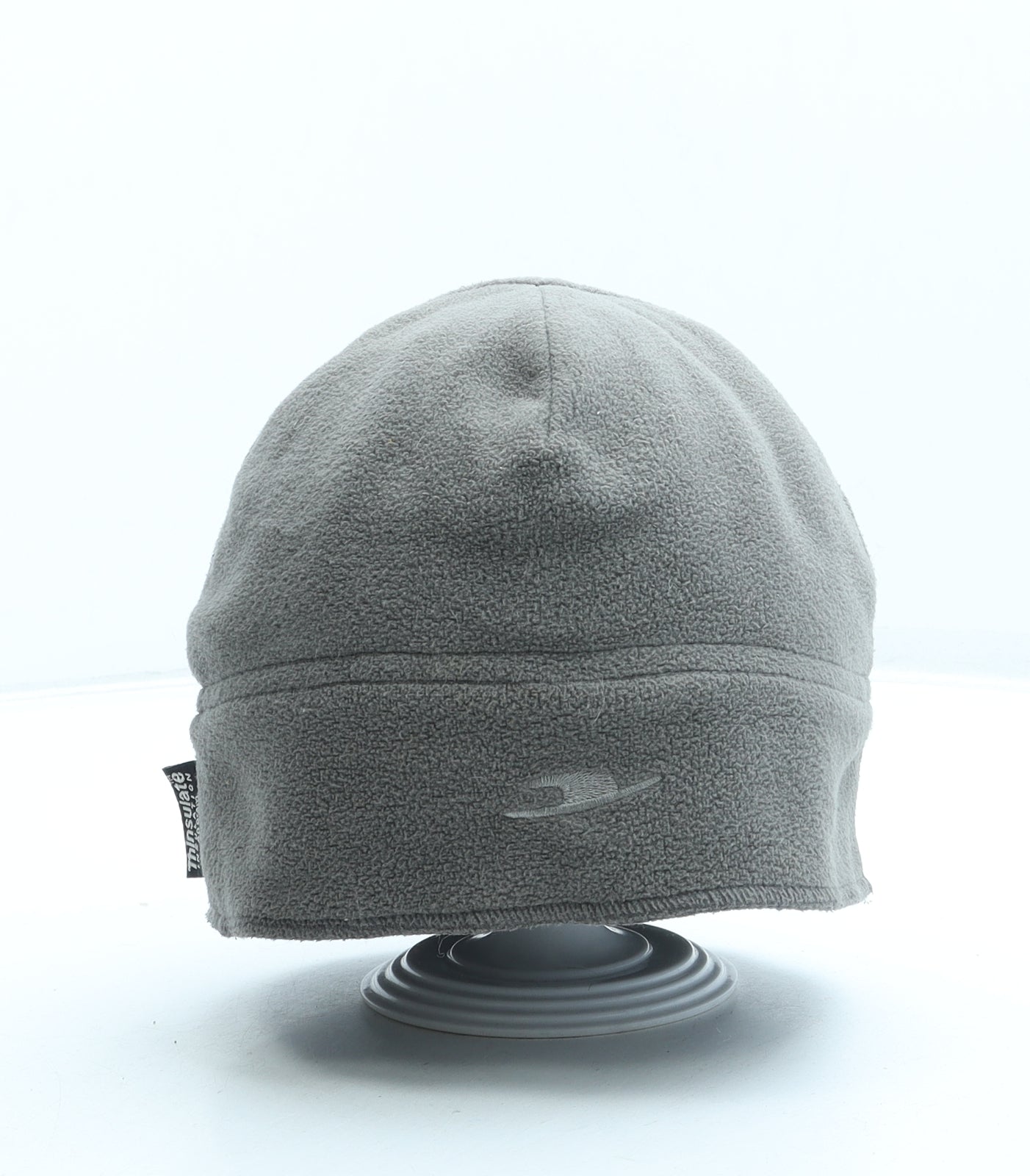 Crane Mens Grey Polyester Beanie Size S