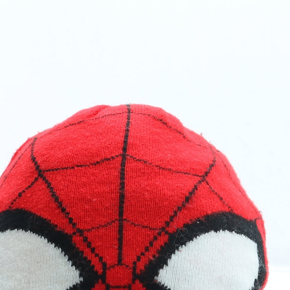 Marks and Spencer Boys Red Geometric Acrylic Beanie One Size - Spiderman