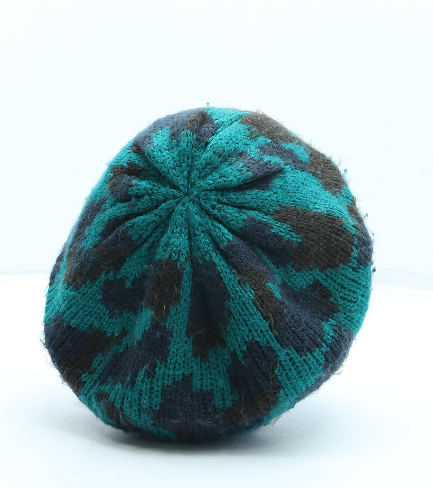 Linea Womens Green Animal Print Acrylic Beret One Size