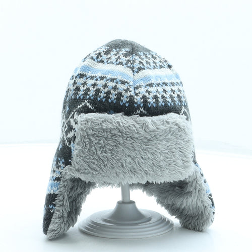 George Boys Blue Fair Isle Acrylic Bonnet One Size
