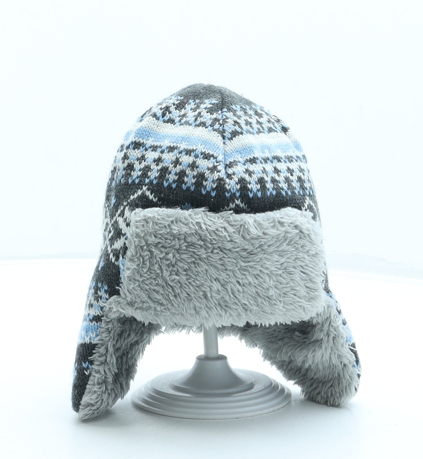 George Boys Blue Fair Isle Acrylic Bonnet One Size