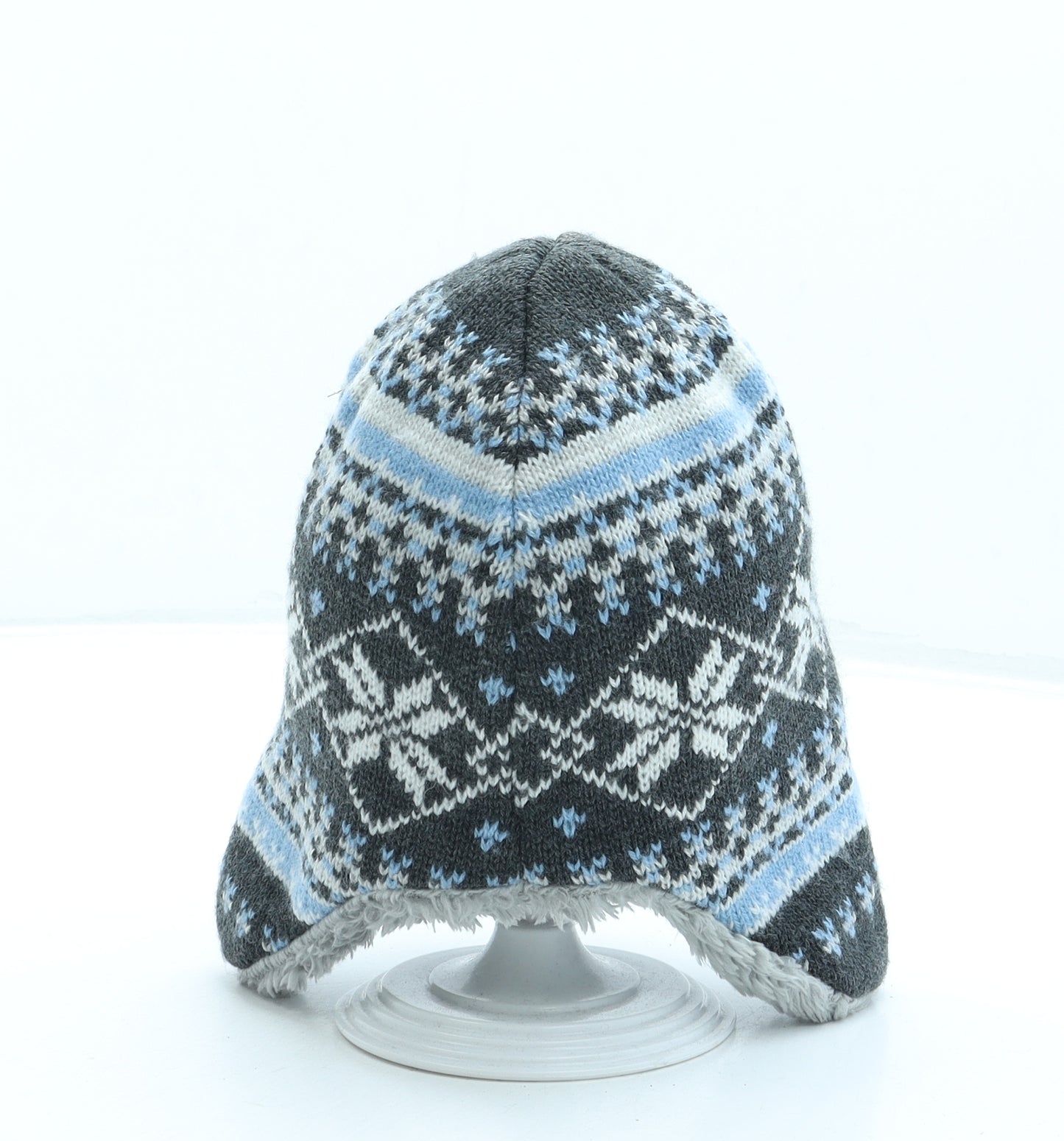 George Boys Blue Fair Isle Acrylic Bonnet One Size
