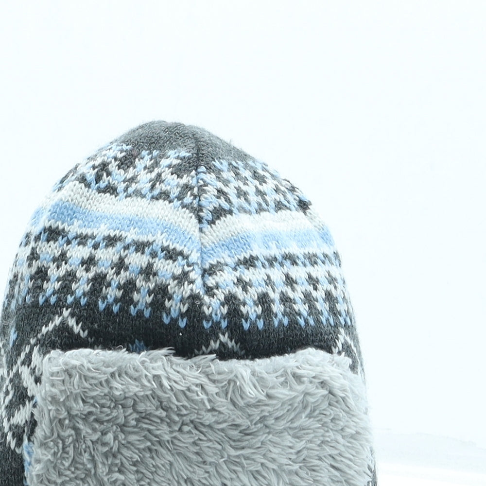 George Boys Blue Fair Isle Acrylic Bonnet One Size