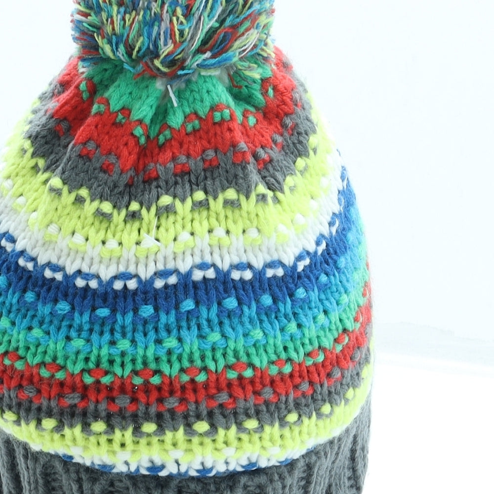 Preworn Boys Multicoloured Striped Acrylic Bobble Hat One Size - The Gruffalo