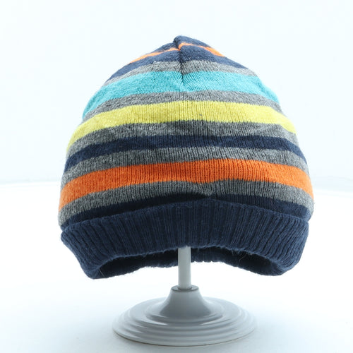 George Boys Multicoloured Striped Acrylic Beanie One Size