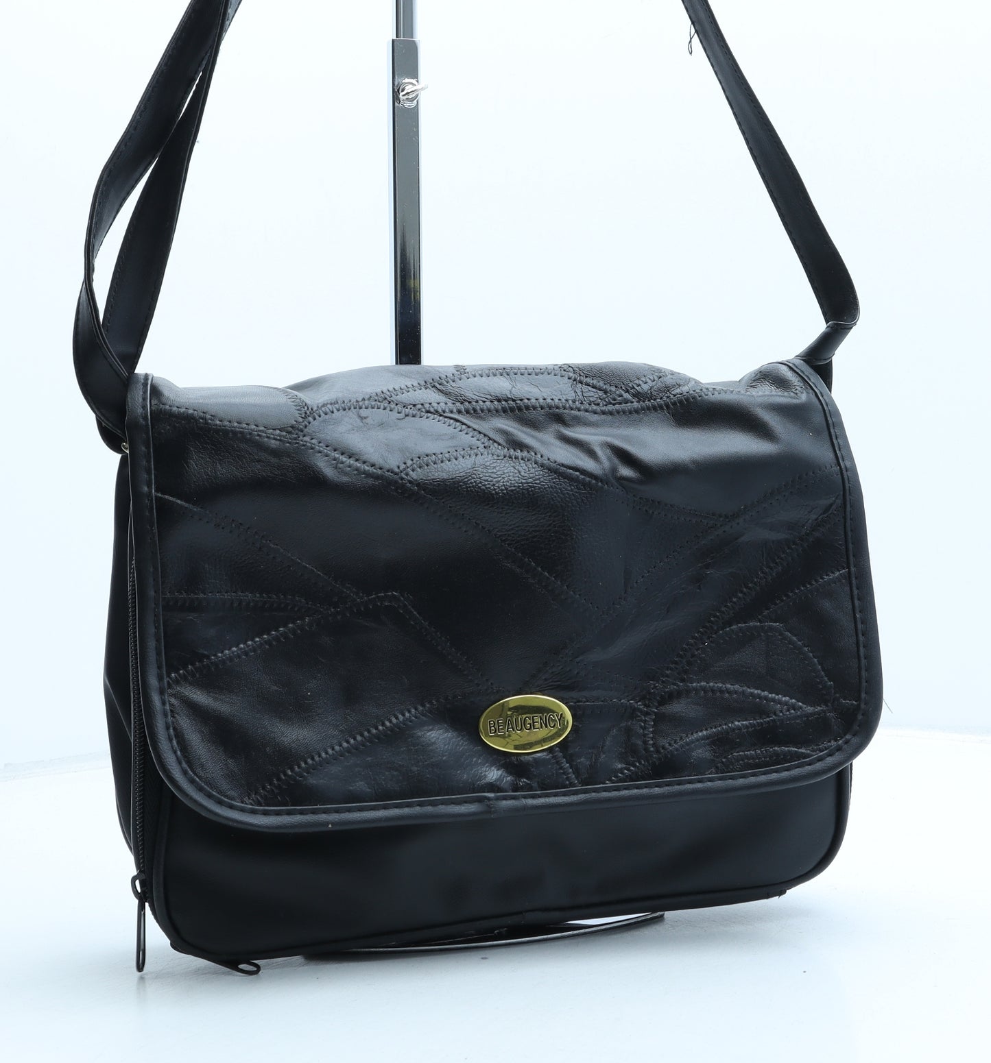 Beaugency Womens Black Polyurethane Crossbody Size Medium