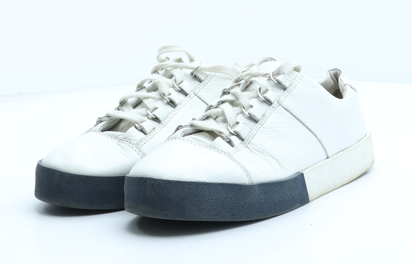 Marks and Spencer Mens White Leather Trainer UK 6.5