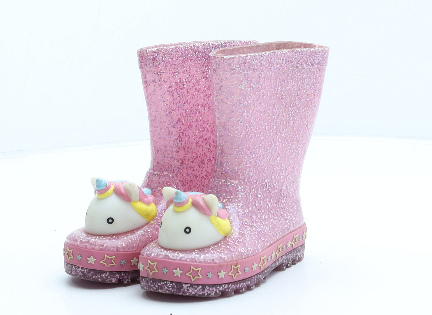 George Girls Pink Rubber Wellies Boot UK 5 - Unicorn