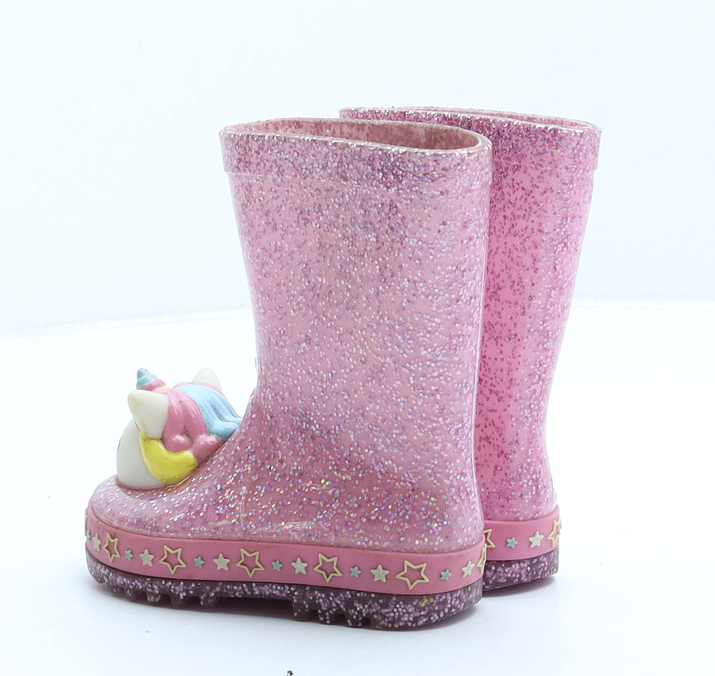George Girls Pink Rubber Wellies Boot UK 5 - Unicorn