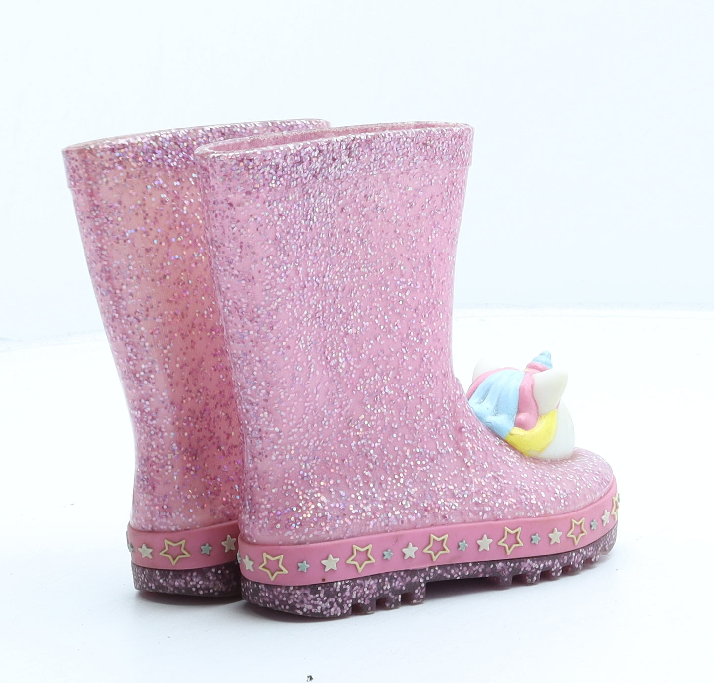 George Girls Pink Rubber Wellies Boot UK 5 - Unicorn