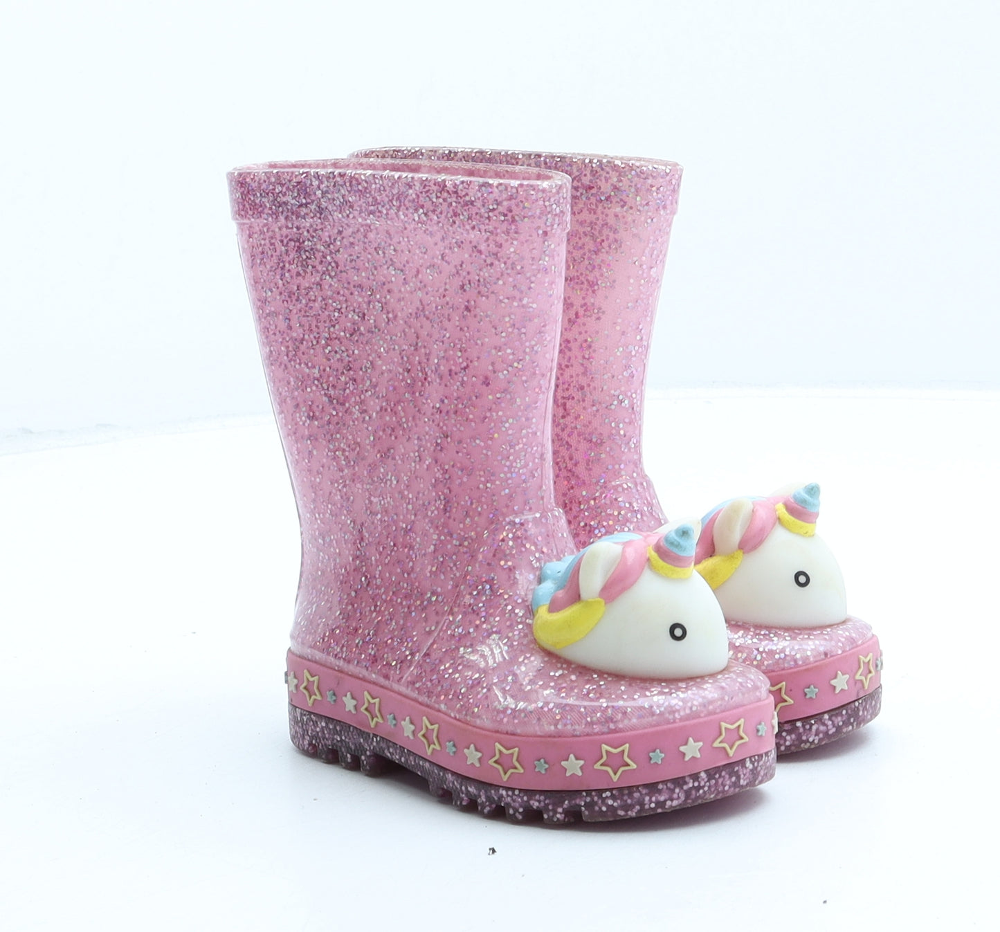 George Girls Pink Rubber Wellies Boot UK 5 - Unicorn