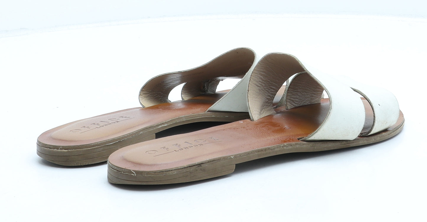 OFFICE Womens White Synthetic Slip On Sandal UK 6 39