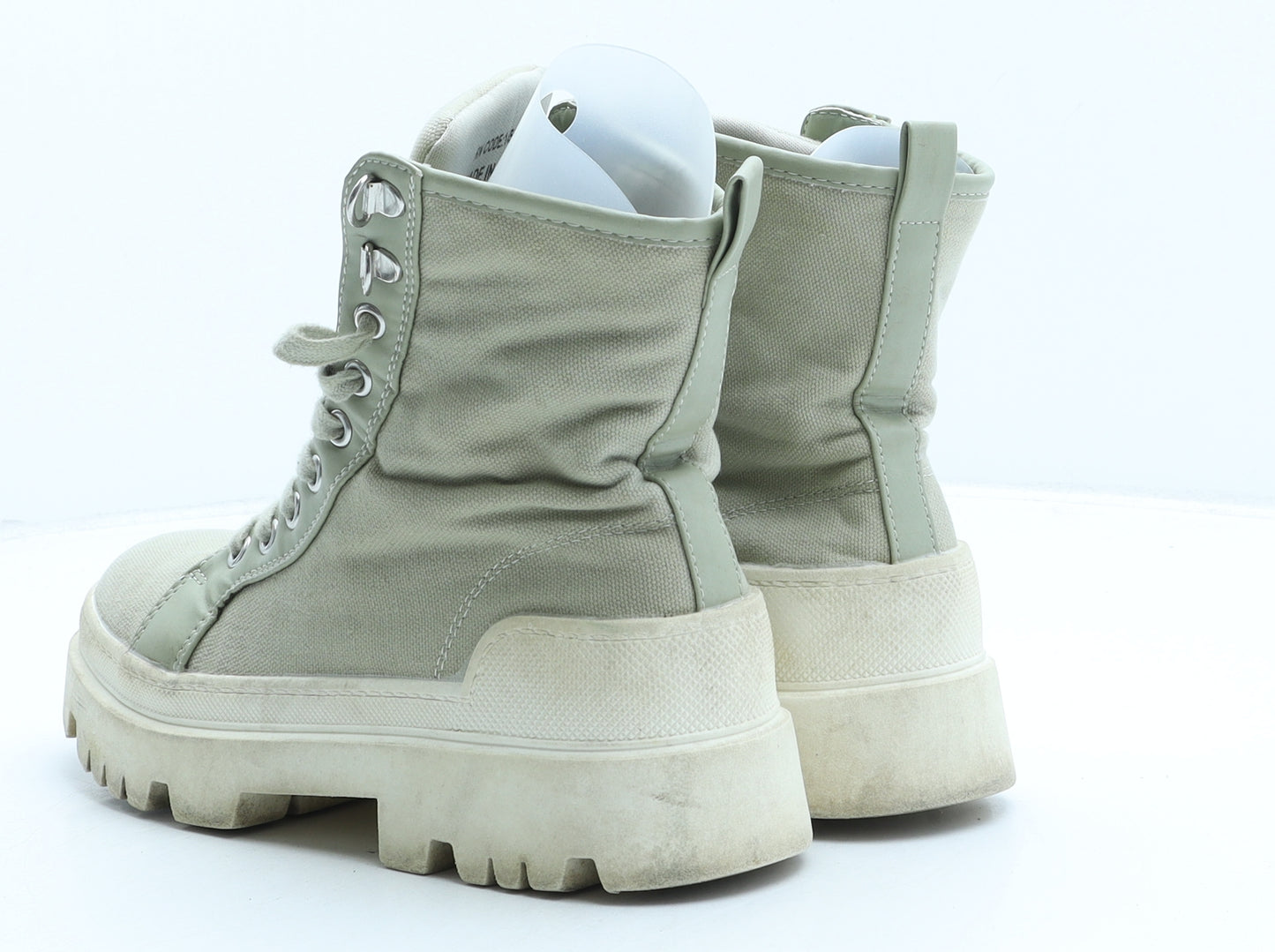 Primark Womens Green Polyester Combat Boot UK 3