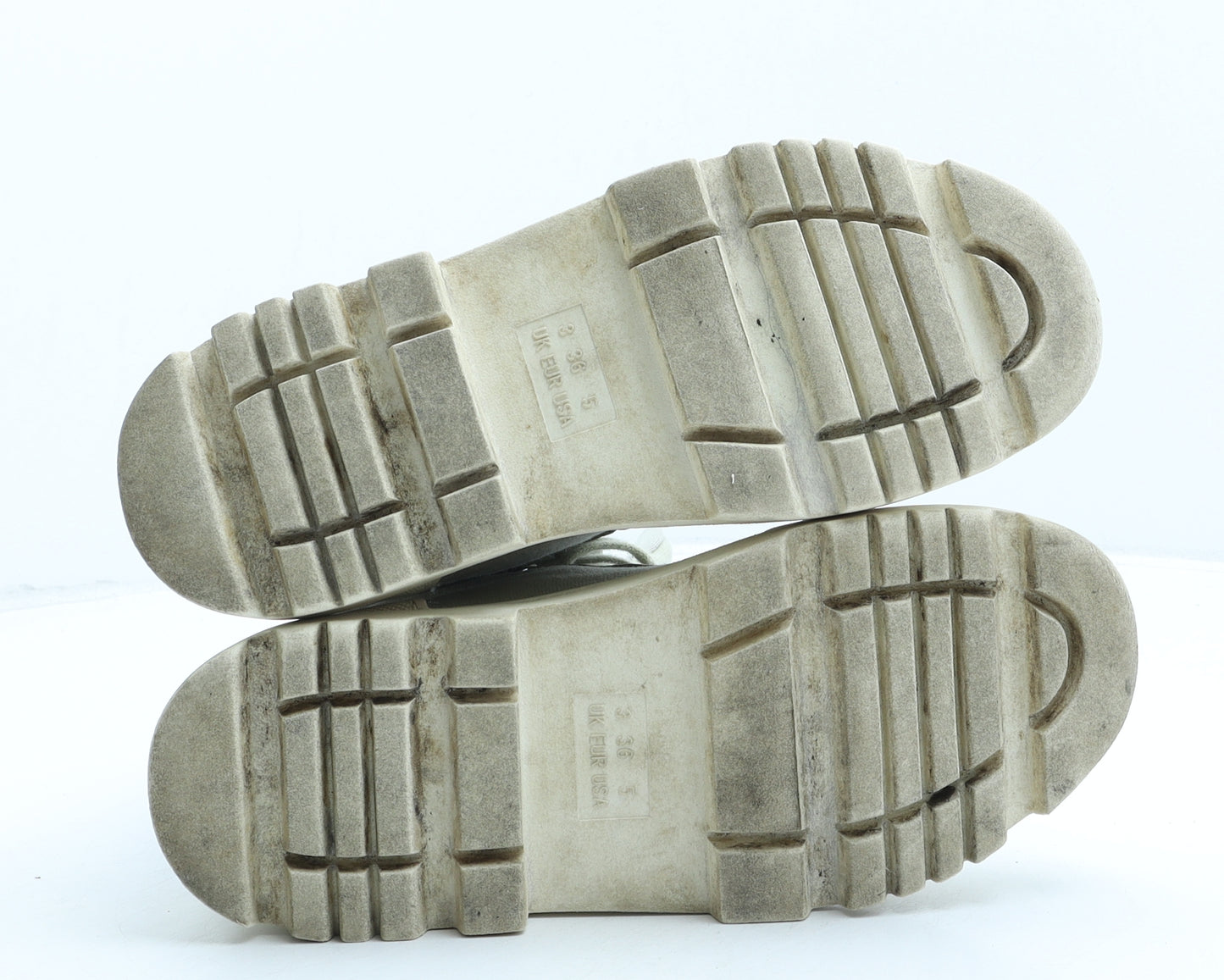 Primark Womens Green Polyester Combat Boot UK 3