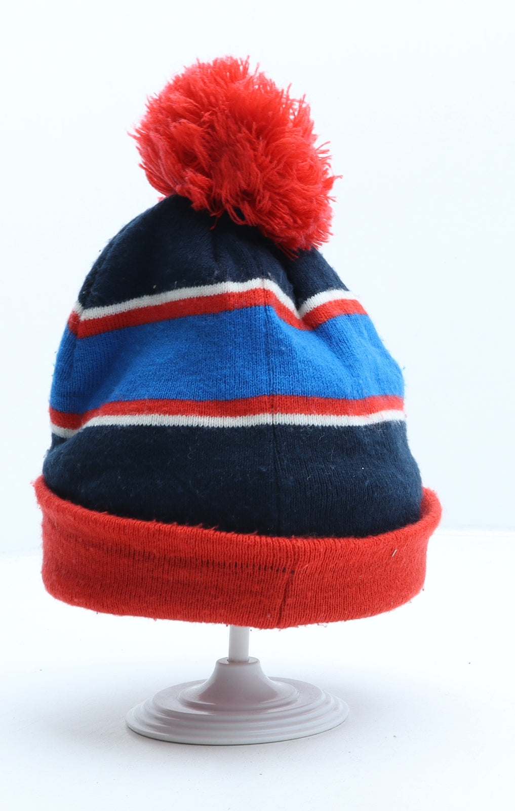 George Boys Multicoloured Striped Acrylic Bobble Hat One Size - Avengers