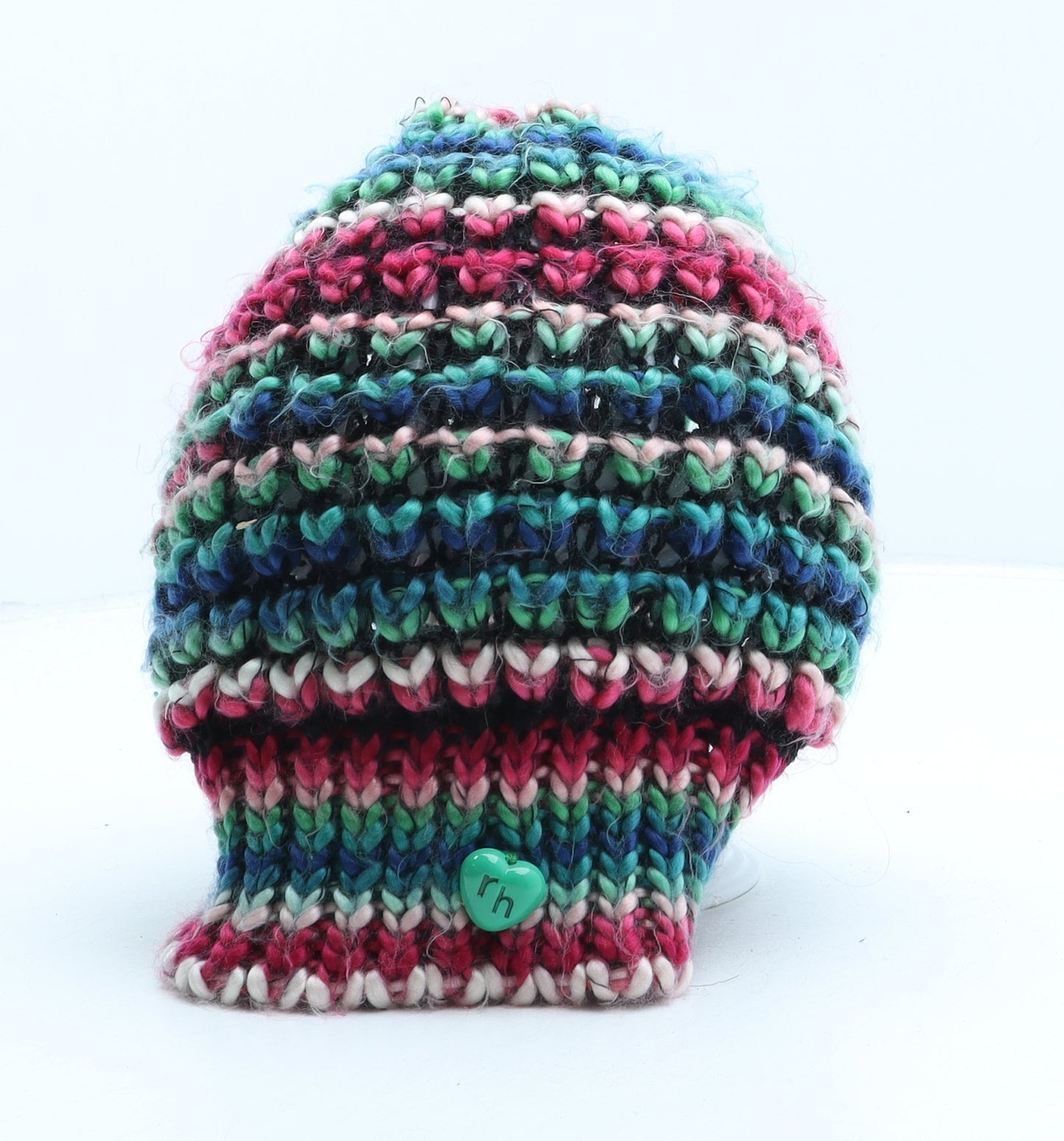 Red Herring Womens Multicoloured Striped Acrylic Beanie One Size