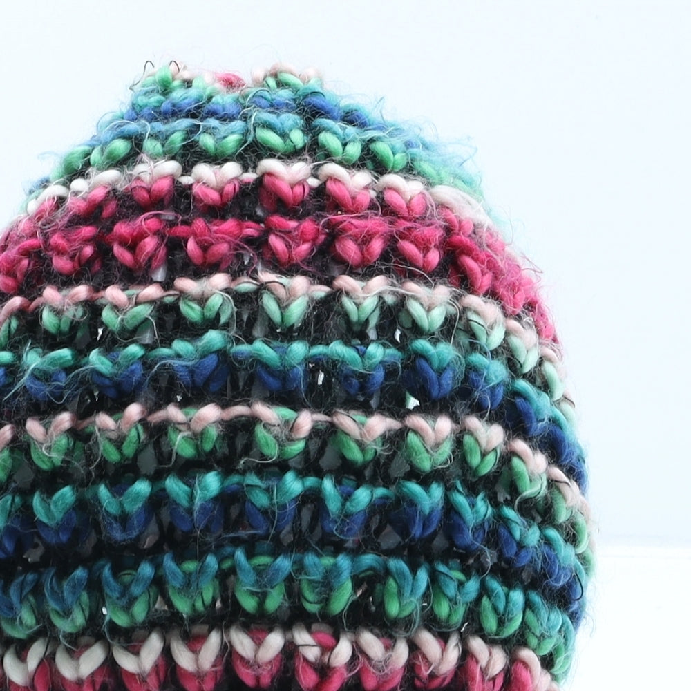 Red Herring Womens Multicoloured Striped Acrylic Beanie One Size