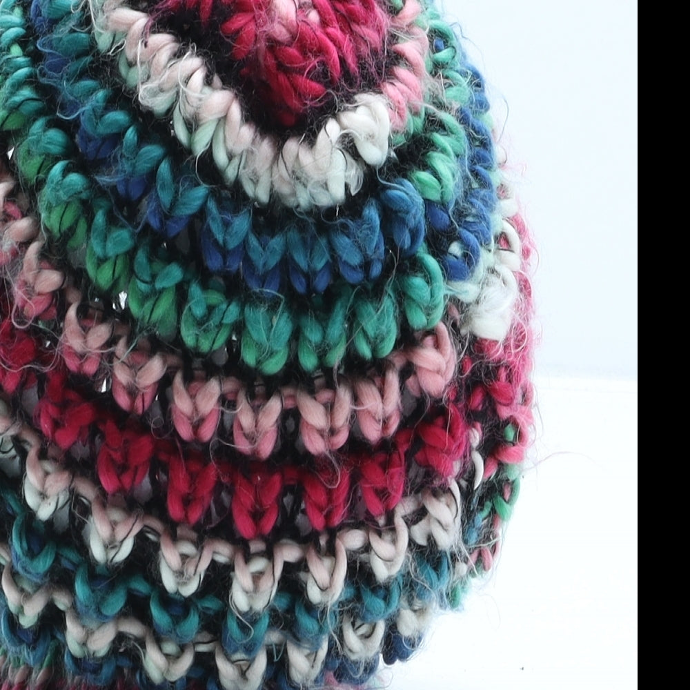 Red Herring Womens Multicoloured Striped Acrylic Beanie One Size