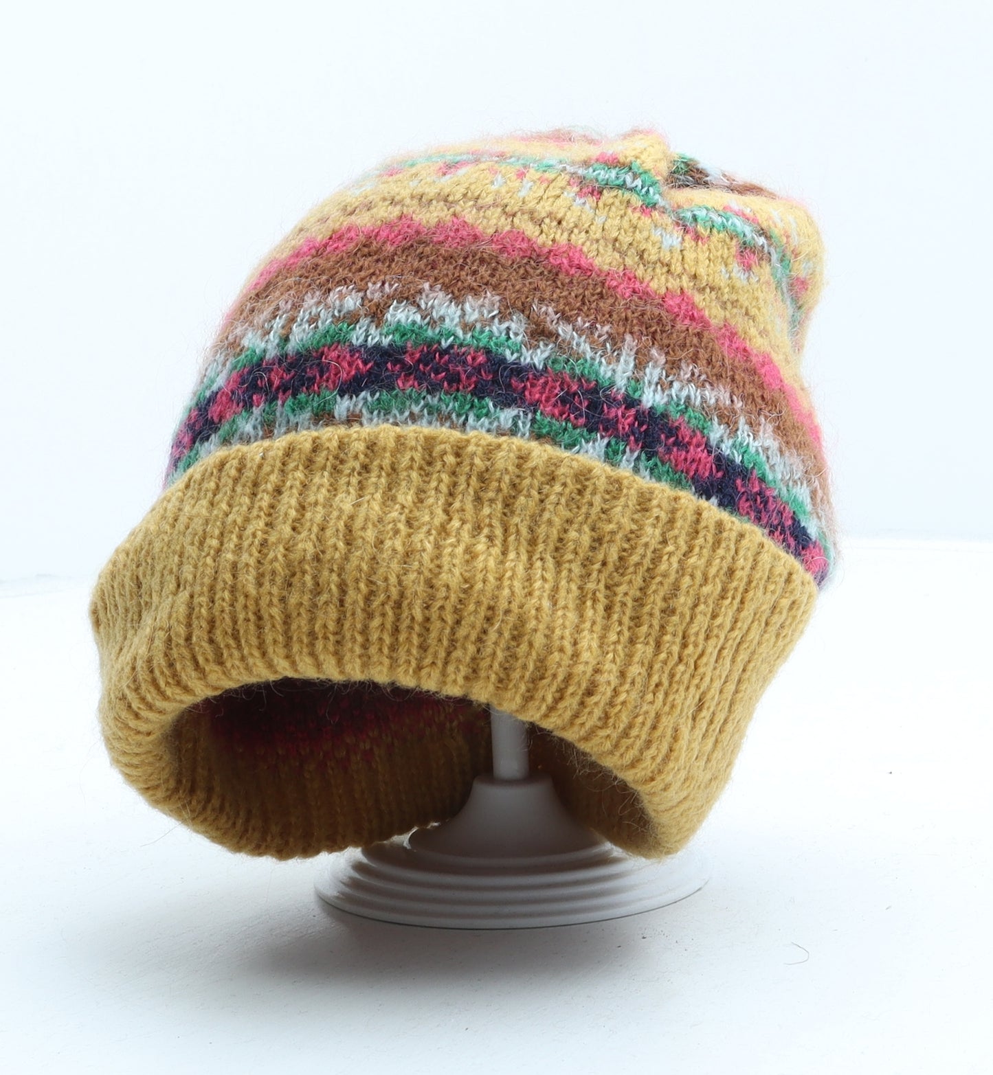 ASOS Womens Multicoloured Fair Isle Acrylic Beanie One Size