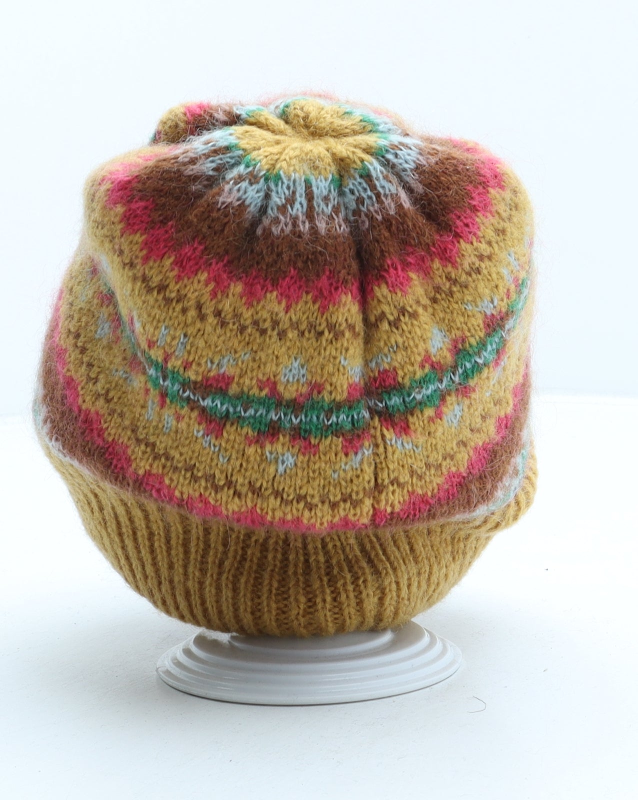 ASOS Womens Multicoloured Fair Isle Acrylic Beanie One Size