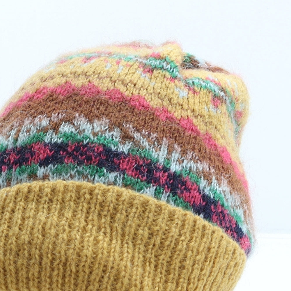 ASOS Womens Multicoloured Fair Isle Acrylic Beanie One Size