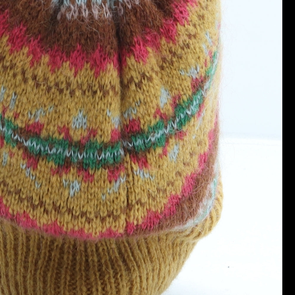 ASOS Womens Multicoloured Fair Isle Acrylic Beanie One Size