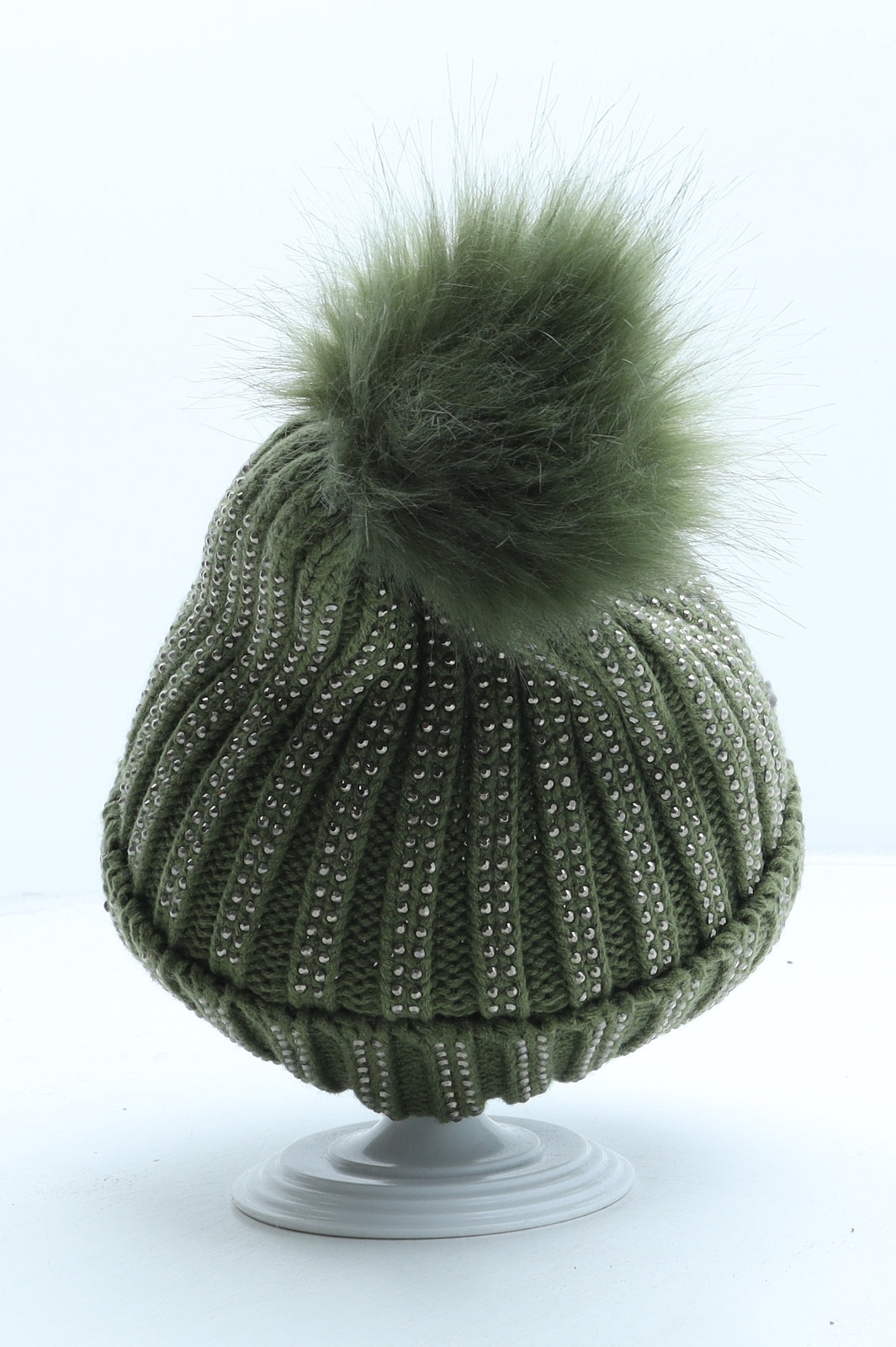 Winter Collection Womens Green Acrylic Beanie One Size
