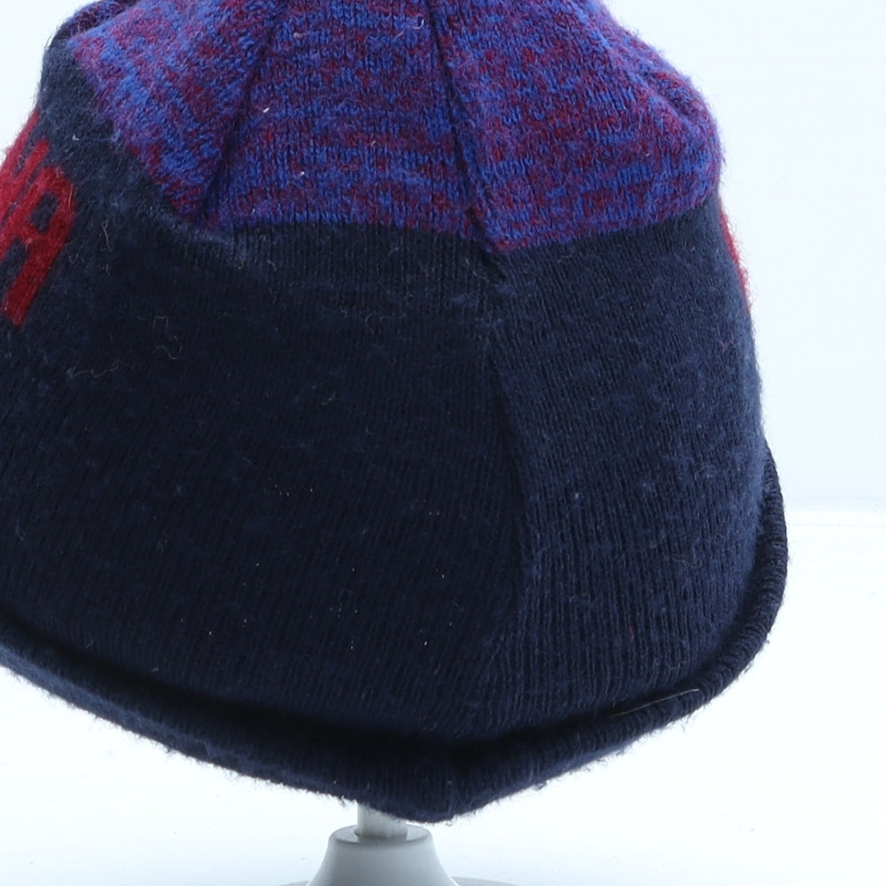 FC Barcelona Boys Blue Striped Acrylic Beanie One Size